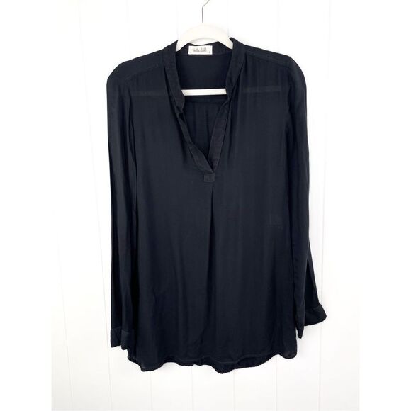 Bella Dahl Black Rayon Dress Tunic V Neck Long Sleeve for Career or Work Size S - Picture 1 of 10